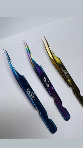 Пинцет "Afrodita 3 mm Голубая"